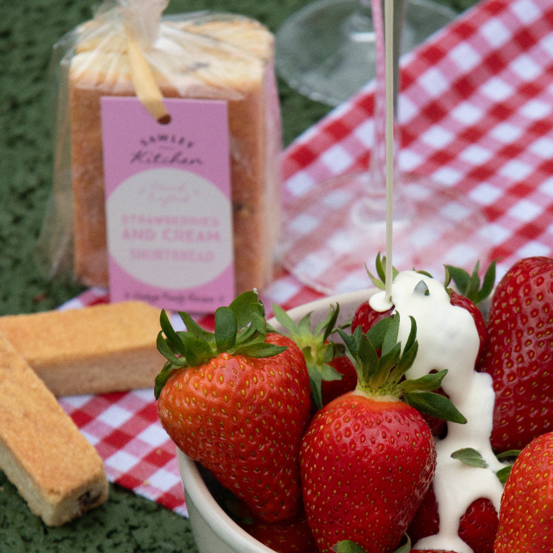 Strawberries and Cream Shortbread